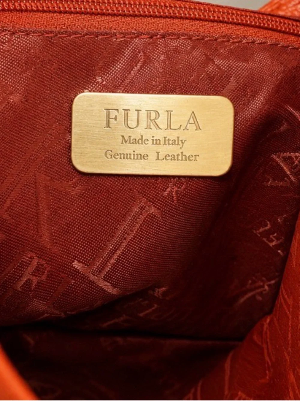NWT Furla Pumpkin Pebbled Leather Hobo Shoulder Bag -Made in Italy